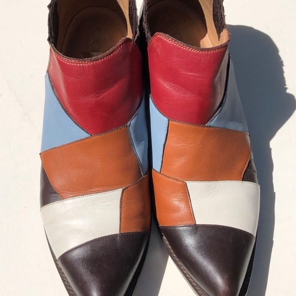 Coach leather patchwork multicolor boots - Picture 2 of 7